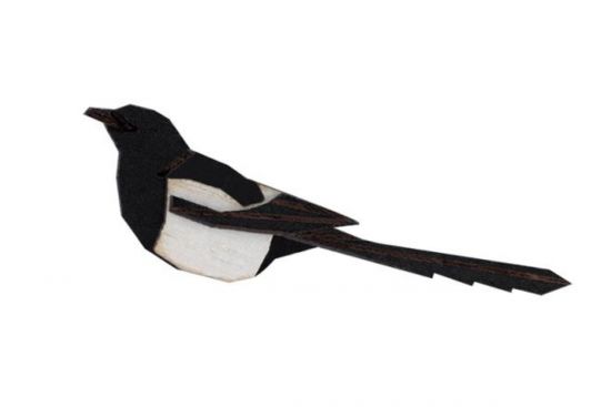Dřevěná brož Magpie Brooch Dřevěná brož Magpie Brooch