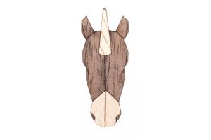 Dřevěná brož Unicorn Brooch Dřevěná brož Unicorn Brooch