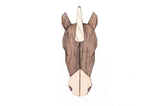 Dřevěná brož Unicorn Brooch Dřevěná brož Unicorn Brooch