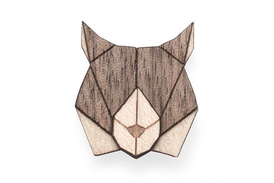 Dřevěná brož Lynx Brooch Dřevěná brož Lynx Brooch