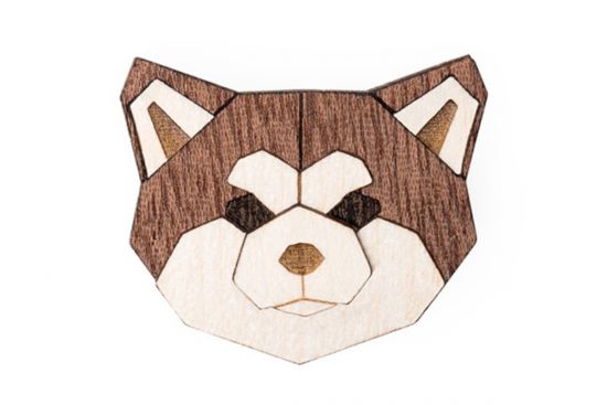 Dřevěná brož Akita Inu Brooch Dřevěná brož Akita Inu Brooch
