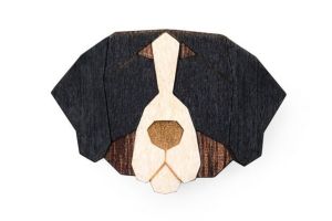 Dřevěná brož Bernese Mountain Dog Brooch Dřevěná brož Bernese Mountain Dog Brooch