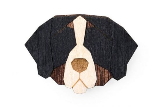 Dřevěná brož Bernese Mountain Dog Brooch Dřevěná brož Bernese Mountain Dog Brooch