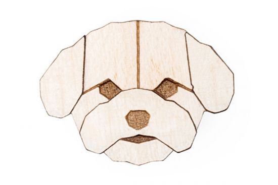 Dřevěná brož Bichon Frise Brooch Dřevěná brož Bichon Frise Brooch