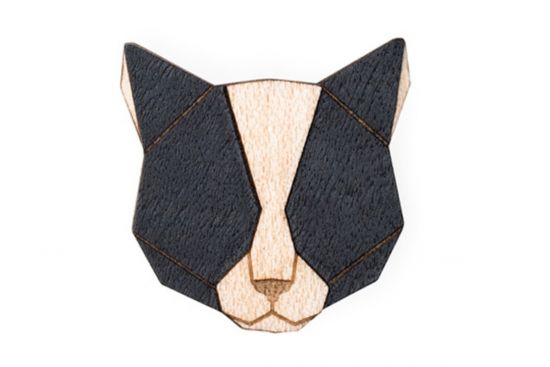 Dřevěná brož Black Cat Brooch Dřevěná brož Black Cat Brooch