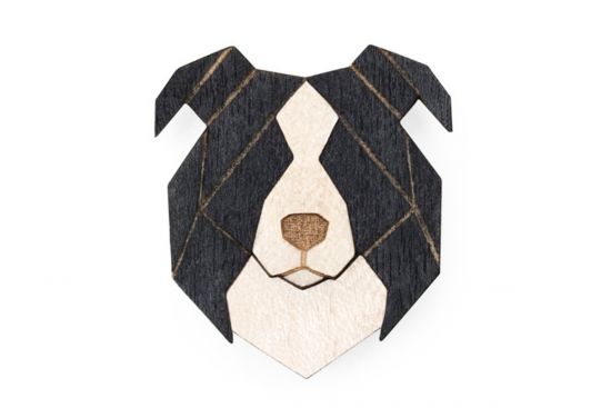Dřevěná brož Border Collie Brooch Dřevěná brož Border Collie Brooch