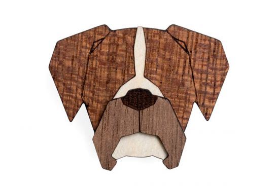 Dřevěná brož Boxer Brooch Dřevěná brož Boxer Brooch