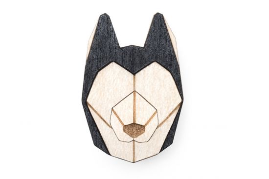 Dřevěná brož Husky Brooch Dřevěná brož Husky Brooch