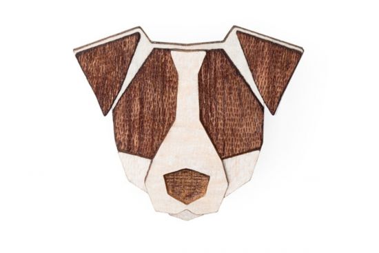Dřevěná brož Jack Russell Brooch Dřevěná brož Jack Russell Brooch