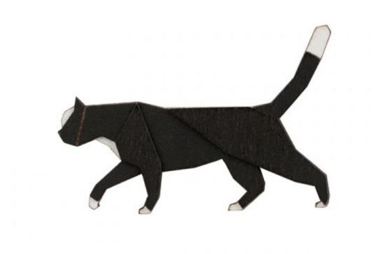 Dřevěná brož Walking Cat Brooch Dřevěná brož Walking Cat Brooch