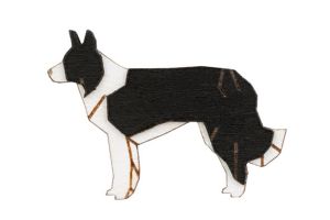 Dřevěná brož Walking Collie Brooch Dřevěná brož Walking Collie Brooch