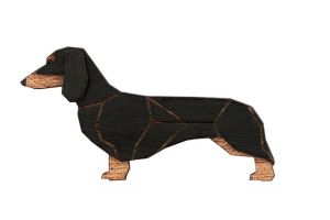 Dřevěná brož Walking Dachshund Brooch Dřevěná brož Walking Dachshund Brooch