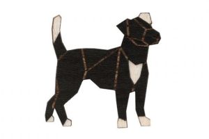 Dřevěná brož Walking Darkdog Brooch Dřevěná brož Walking Darkdog Brooch