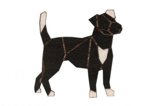 Dřevěná brož Walking Darkdog Brooch Dřevěná brož Walking Darkdog Brooch