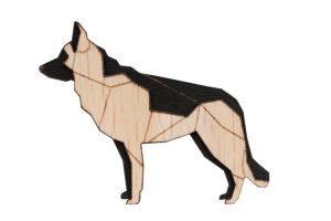 Dřevěná brož Walking Shepherd Brooch Dřevěná brož Walking Shepherd Brooch