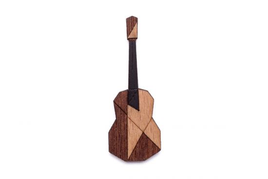 Dřevěná brož Guitar Brooch Dřevěná brož Guitar Brooch
