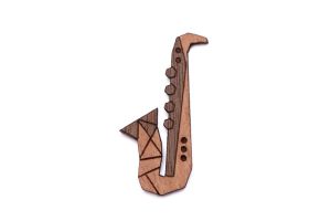 Dřevěná brož Saxophone Brooch Dřevěná brož Saxophone Brooch