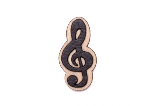 Dřevěná brož Treble Clef Brooch Dřevěná brož Treble Clef Brooch