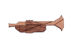 Dřevěná brož Trumpet Brooch Dřevěná brož Trumpet Brooch