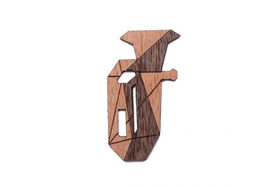 Dřevěná brož Tuba Brooch Dřevěná brož Tuba Brooch