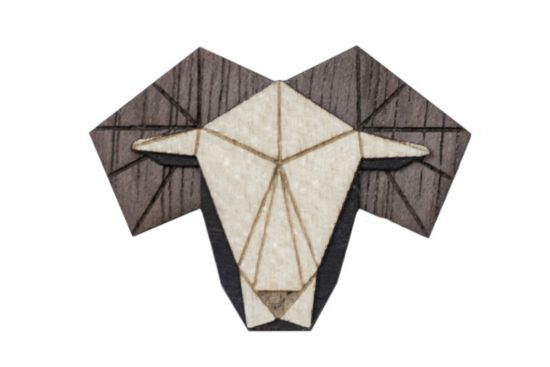 Dřevěná brož Aries Brooch Dřevěná brož Aries Brooch