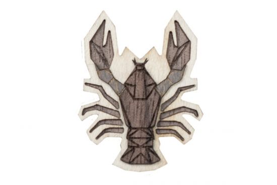 Dřevěná brož Cancer Brooch Dřevěná brož Cancer Brooch