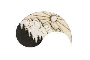 Dřevěná brož Day Brooch Dřevěná brož Day Brooch