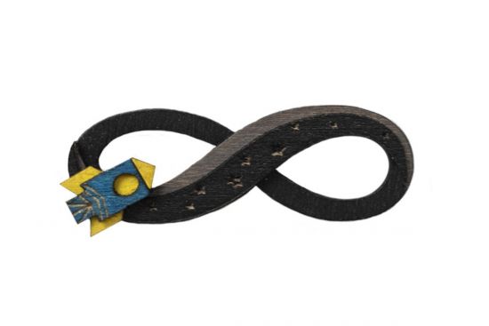 Dřevěná brož Infinity Spaceship Brooch Dřevěná brož Infinity Spaceship Brooch