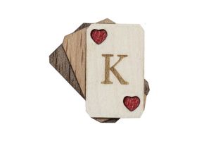 Dřevěná brož King of Hearts Brooch Dřevěná brož King of Hearts Brooch