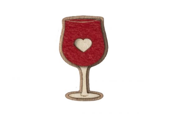 Dřevěná brož Red Wine Brooch Dřevěná brož Red Wine Brooch