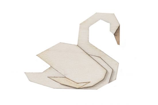 Dřevěná brož White Swan Brooch Dřevěná brož White Swan Brooch