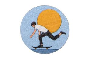 Dřevěná brož Skateboarding Dřevěná brož Skateboarding