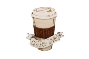 Dřevěná brož Coffee Lover Brooch Dřevěná brož Coffee Lover Brooch