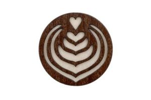 Dřevěná brož Latté Art Brooch Dřevěná brož Latté Art Brooch
