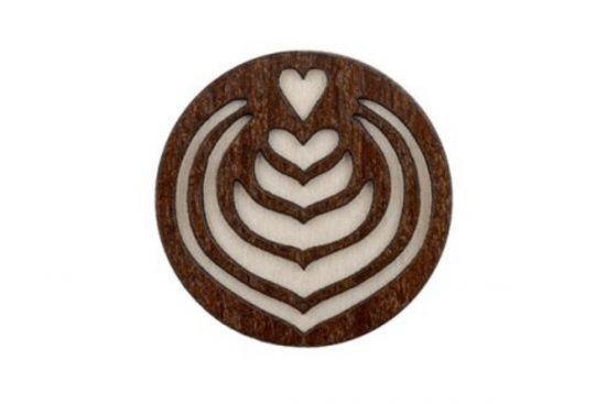 Dřevěná brož Latté Art Brooch Dřevěná brož Latté Art Brooch