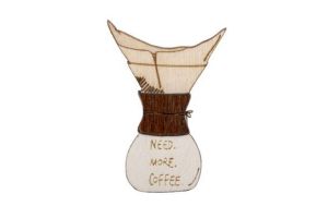 Dřevěná brož Need Coffee Brooch Dřevěná brož Need Coffee Brooch