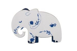 Dřevěná brož Slon v Porcelánu Dřevěná brož Slon v Porcelánu