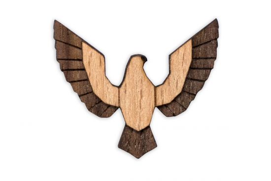 Dřevěná brož Sokol Brooch Dřevěná brož Sokol Brooch