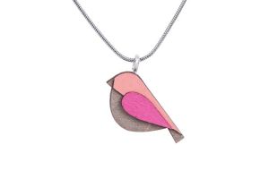 Dřevěný přívěsek Pink Bird Pendant Dřevěný přívěsek Pink Bird Pendant
