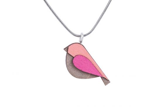 Dřevěný přívěsek Pink Bird Pendant Dřevěný přívěsek Pink Bird Pendant