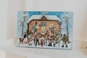 Dřevěný betlém v zimě – Josef Lada ©
