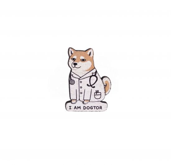 Dřevěná brož Dogtor Dřevěná brož Dogtor
